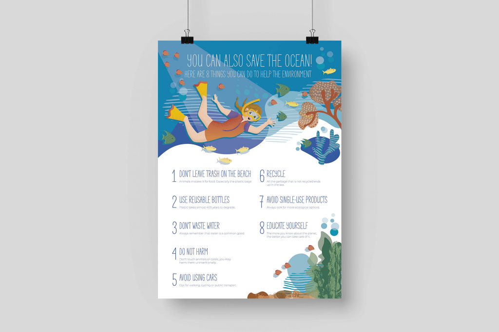 ocean life proyecto diseño grafico museo identidad visual pop up cards marina portfolio poster marina reciclar