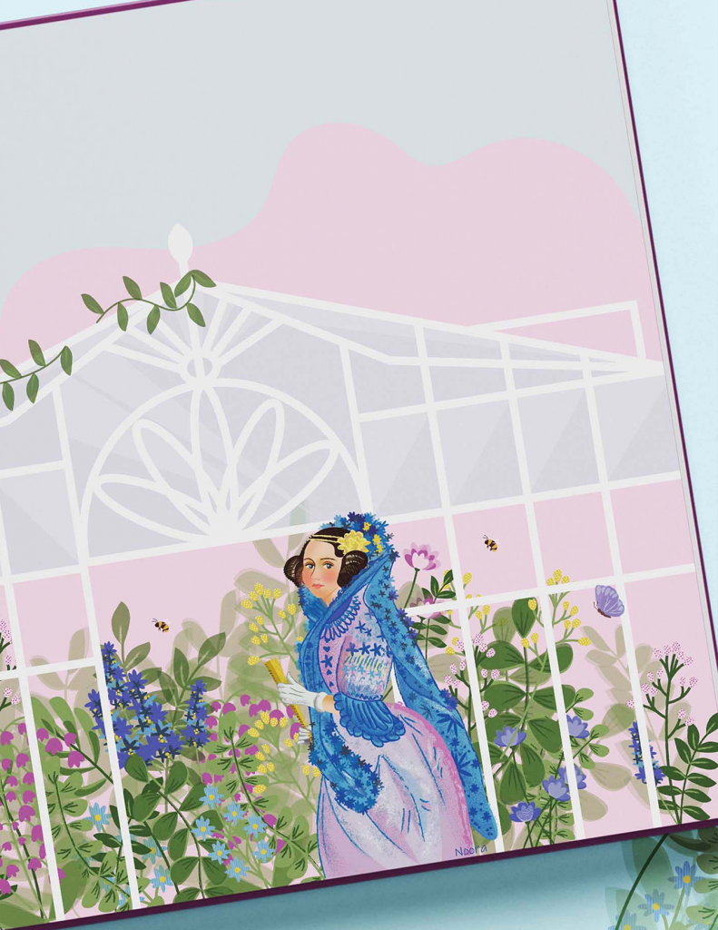 ilustracion libro cuentos mujeres que cambiaron la historia de la ciencia ada lovelace diseño editorial proyecto portfolio portada